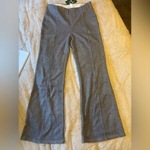 Ribbed, high waisted, tummy control, casual flare pants